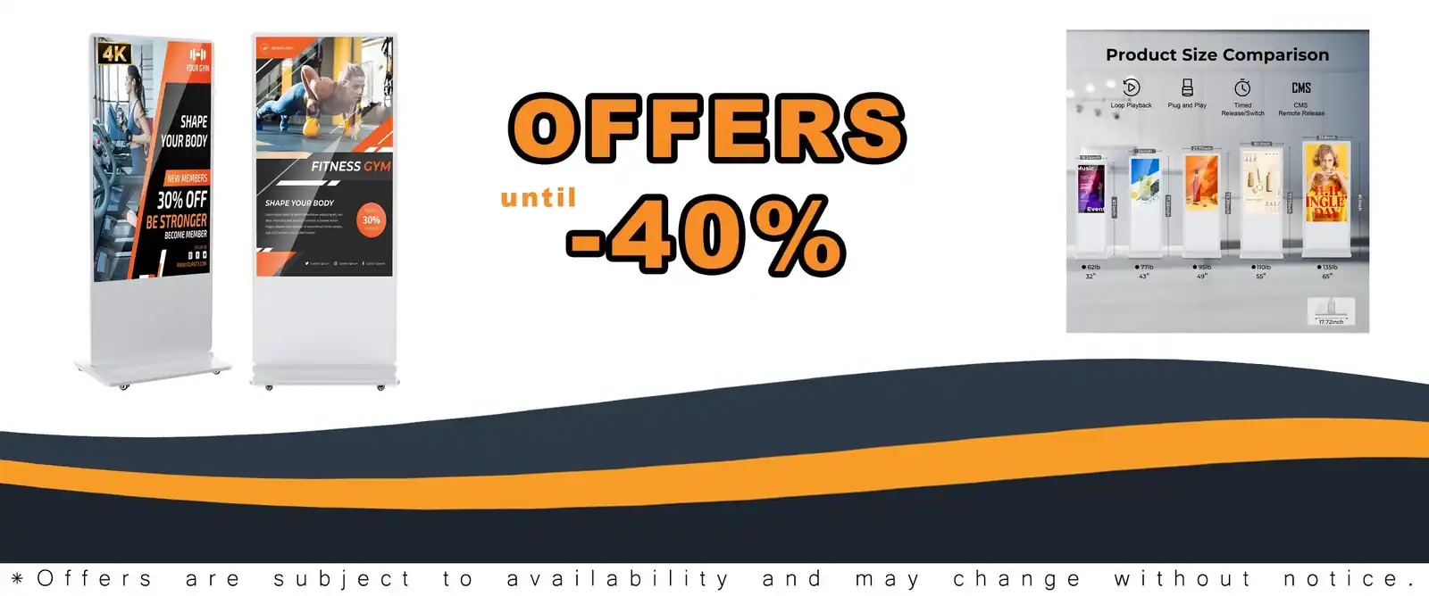 65 inch indoor digital signage 4K LCD screen white