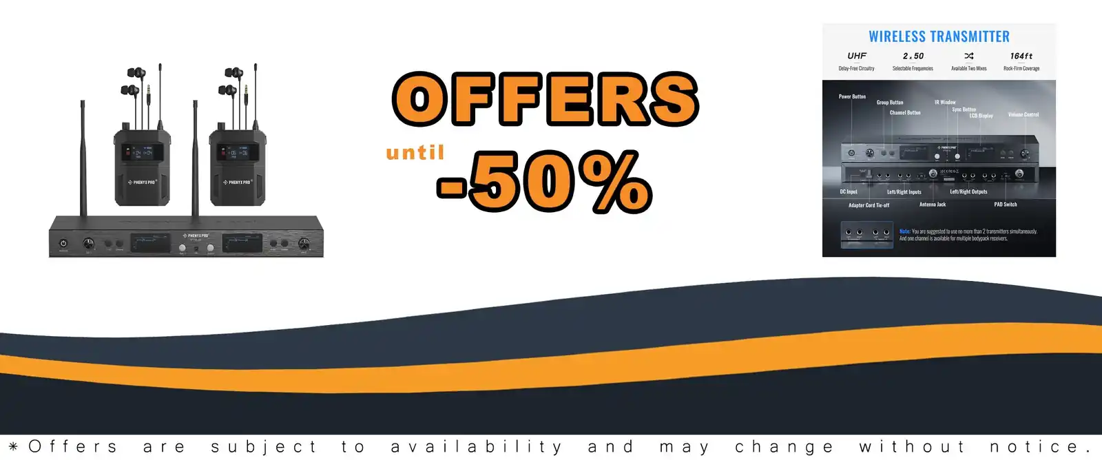 Phenyx Pro UHF wireless in-ear monitor system receiver