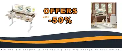 TIQLAB 55x24 Inch Electric Standing Desk with Drawers